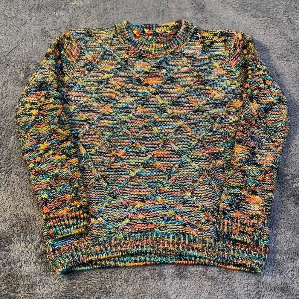 Colorful Rainbow‎ Knitted Grandma Sweater